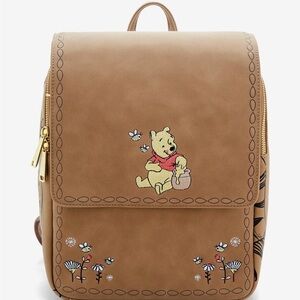 New Loungefly Disney Winnie the Pooh Floral Brown Backpack